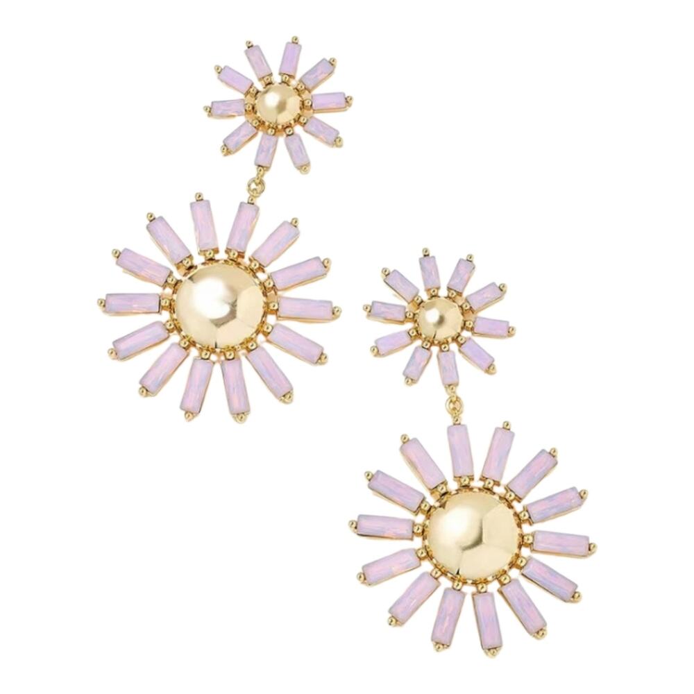 Kendra Scott‎ Madison Daisy Statement Statement Earrings In Gold and Pink Opal